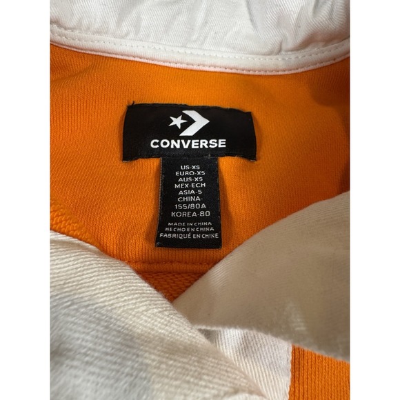 Converse x Koché Colorblock Rugby Shirt Pullover Orange Black White XS - Picture 2 of 7